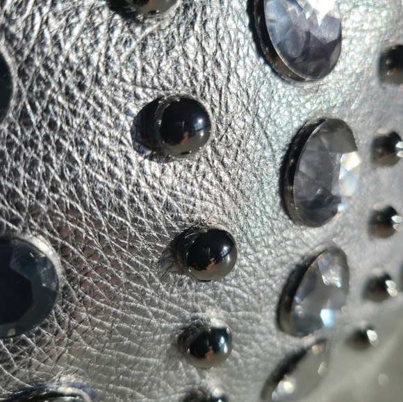 Rebecca Minkoff Stone Studded Shoulder Bag, Silver, NWT - Picture 15 of 16